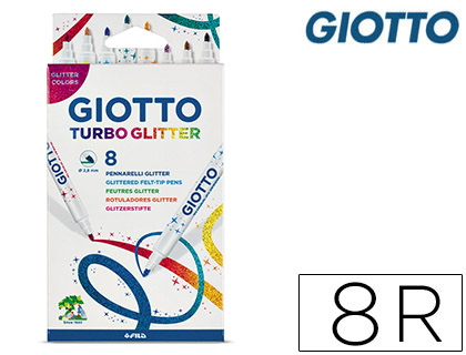 [79135] Rotulador giotto turbo glitter purpurina caja de 8 unidades