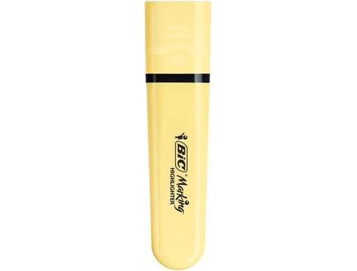 [170837] Rotulador bic flat fluorescente amarillo pastel caja de 12 unidades