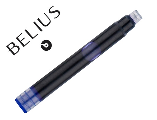 [168903] Tinta estilografica belius azul caja 6 cartuchos