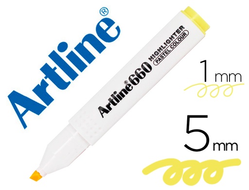 [165840] Rotulador artline fluorescente ek-660 amarillo pastel punta biselada