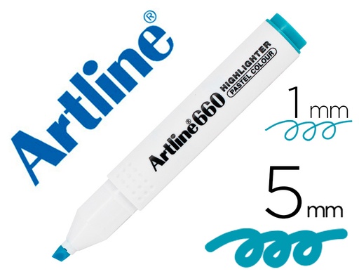 [165835] Rotulador artline fluorescente ek-660 azul pastel punta biselada