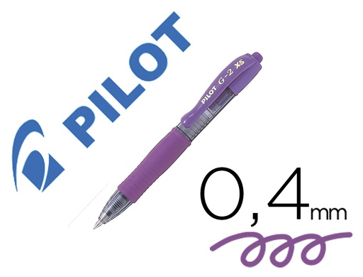 [164426] Boligrafo pilot g-2 pixie violeta tinta gel retractil sujecion de caucho