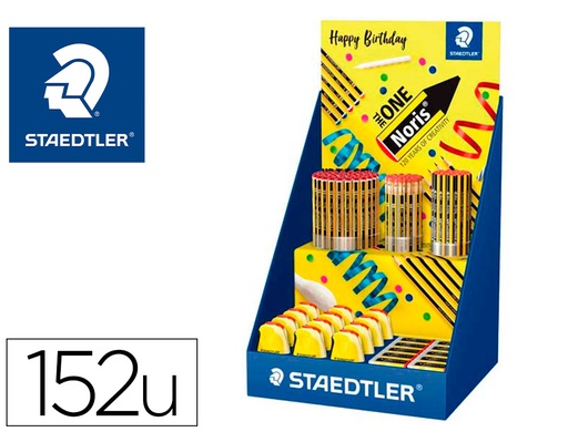 [163621] Expositor sobremesa staedtler noris 120 diseño feliz aniversario 152 unidades surtidas 383x382x250 mm