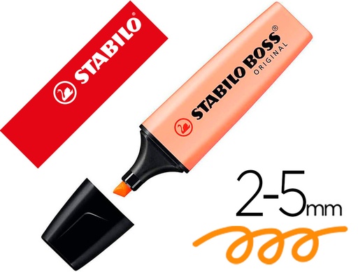 [161915] Rotulador stabilo boss fluorescente 70 pastel naranja palido