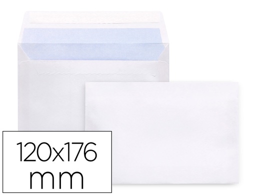 [58639] Sobre liderpapel n 9 blanco comercial normalizado 120x176 mm tira de silicona paquete de 25 unidades