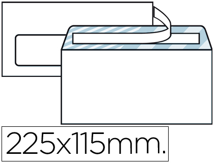 [31919] Sobre liderpapel n.6 blanco americano ventana izquierda 115x225 tira silicona open system caja de 500 unidades