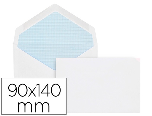 [31914] Sobre liderpapel n.1 blanco minimo normalizado 90x140mm engomado solapa de pico caja de 500 unidades