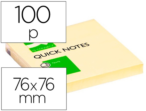 [25941] Bloc de notas adhesivas quita y pon q-connect 76x76 mm con 100 hojas