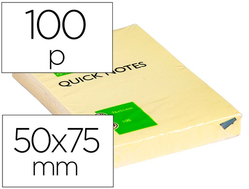 [25940] Bloc de notas adhesivas quita y pon q-connect 51x76 mm con 100 hojas