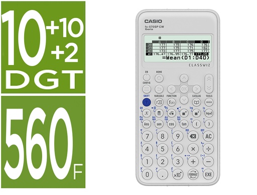 [155200] Calculadora casio fx-570sp classwiz iberia cientifica 560funciones 9 memorias 10+2 digitos 5 idiomas con tapa