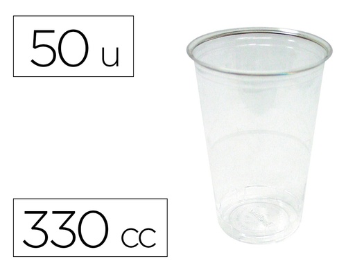 [169239] Vaso de plastico transparente 330 cc paquete de 50 unidades