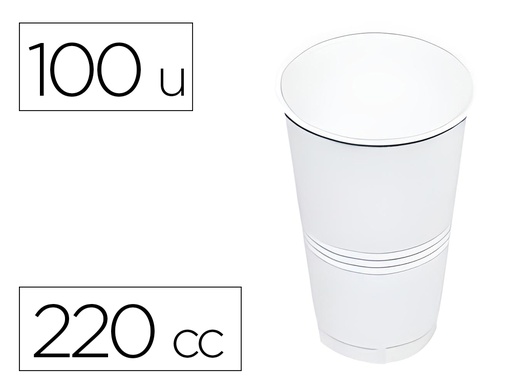 [169238] Vaso de plastico blanco 220 cc paquete de 100 unidades