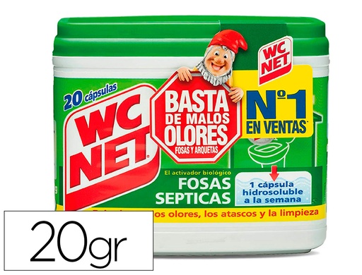 [160426] Elimina olores wc net fosas septicas capsula de 18 gr caja de 20 unidades