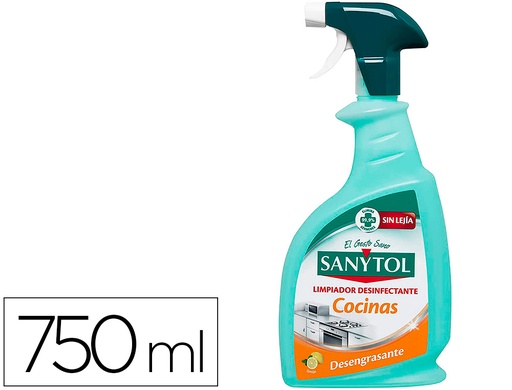 [160180] Limpiador desinfectante sanytol para cocinas con pistola pulverizadora bote de 750 ml