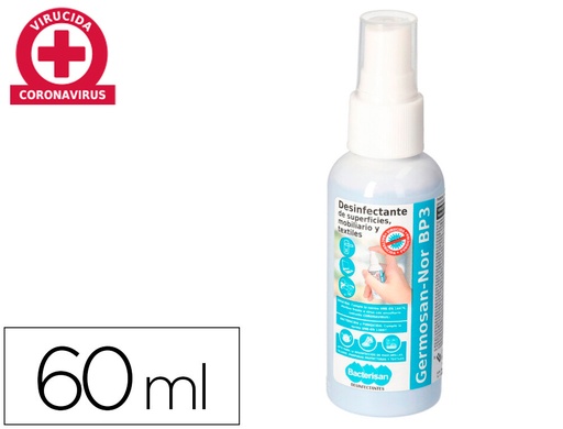 [160150] Limpiador higienizante desinfectante germosan bp3 para superficies y mobiliario bote pulverizador 60 ml