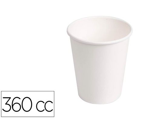 [160086] Vaso de carton biodegradable blanco 360 cc paquete de 40 unidades