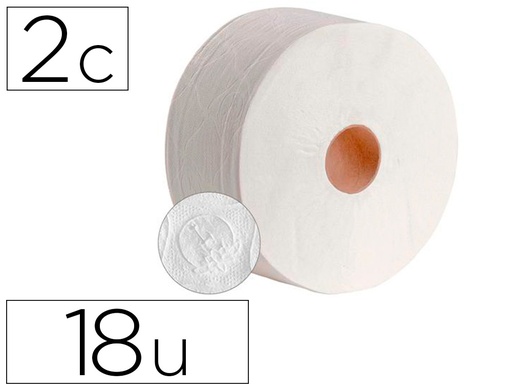 [159992] Papel higienico dahi jumbo 2 capas celulosa blanca 140 mt mandril 45 mm pack de 18 rollos