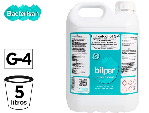 [159434] Gel hidroalcoholico higienizante bacterigel g5 virucida bactericida fungiciday levuricida garrafa 5 litros