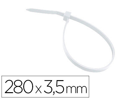 [150117] Brida 3m para interior blanca 280x3,5 mm bolsa de 100 unidades