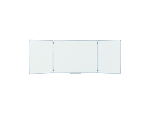 [170582] Pizarra blanca bi-office triptica eco magnetica acero lacado marco aluminio 120x90 cm