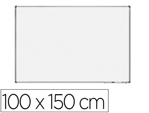 [169611] Pizarra blanca rocada lacada magnetica marco aluminio con cantoneras 100x150 cm