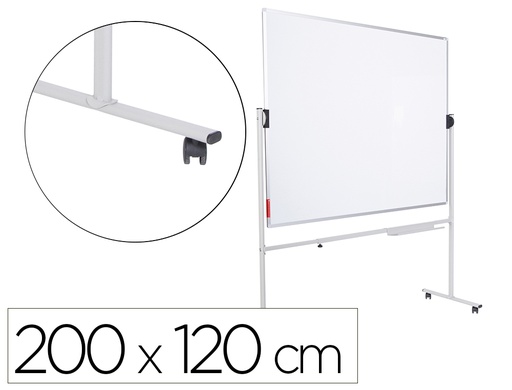 [167800] Pizarra blanca rocada volteable doble cara magnetica acero lacado 200x120 cm