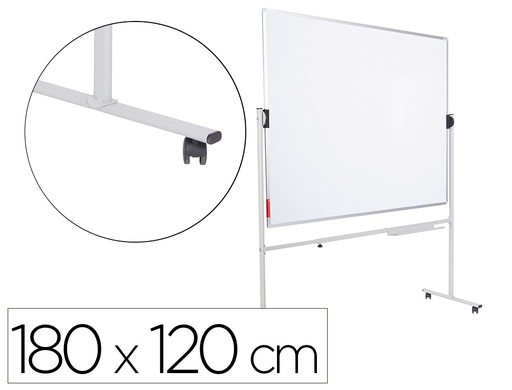 [167799] Pizarra blanca rocada volteable doble cara magnetica acero lacado 180x120 cm