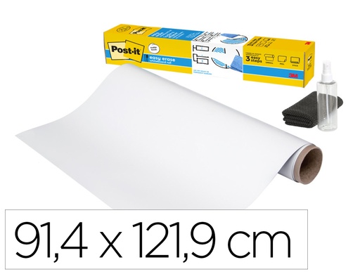 [166190] Pizarra blanca post-it super sticky flex adhesiva removible rollo 91,4x121,9 cm