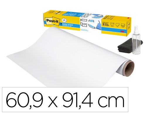 [166189] Pizarra blanca post-it super sticky flex adhesiva removible rollo 60,9x91,4 cm