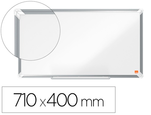 [163222] Pizarra blanca nobo premium plus acero lacado formato panoramico 32/' magnetica 710x400 mm