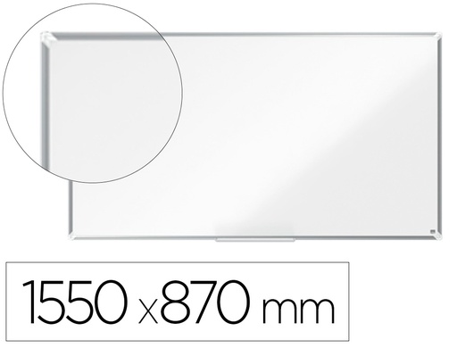 [163209] Pizarra blanca nobo premium plus acero vitrificado formato panoramico 70/' magnetica 1550x870 mm