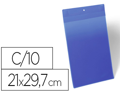 [155893] Funda durable magnetica 210x297 mm plastico azul ventana transparente pack de 10 unidades