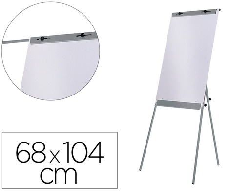 [79551] Pizarra blanca rocada con tripode para conferencias magnetica lacada brazo extensible 68x104 cm altura