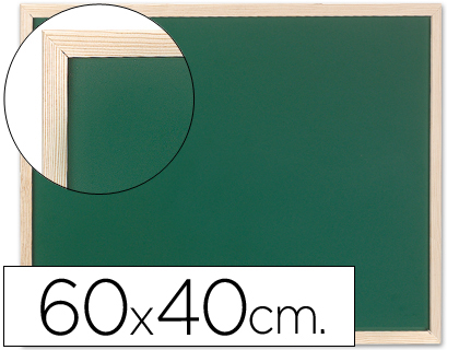 [27523] Pizarra verde q-connect marco de madera 60x40 cm sin repisa