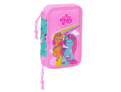 [238586] Plumier escolar safta doble pequeño 28 piezas my little pony magic 195x125x40 mm