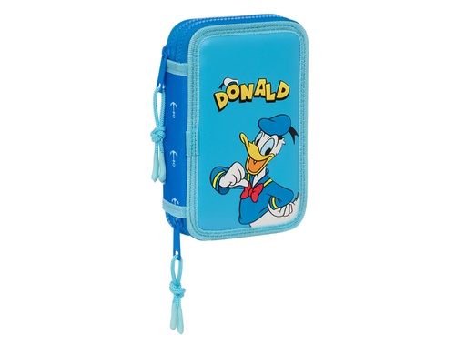 [237381] Plumier escolar safta doble cremallera 28 piezas donald duck 40x125x195 mm