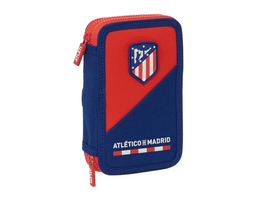 [237376] Plumier escolar safta doble cremallera 28 piezas atletico de madrid 40x125x195 mm