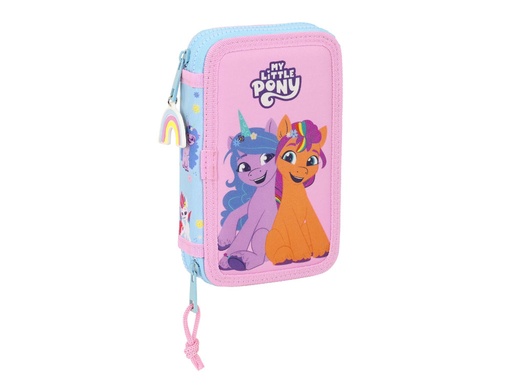 [234677] Plumier escolar safta doble pequeño 28 piezas my little pony wild & free 195x125x40 mm