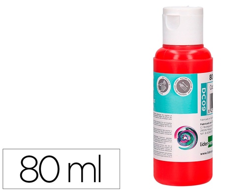 [166303] Pintura acrilica liderpapel bote de 80 ml rojo