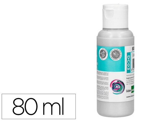 [166297] Pintura acrilica liderpapel bote de 80 ml blanco