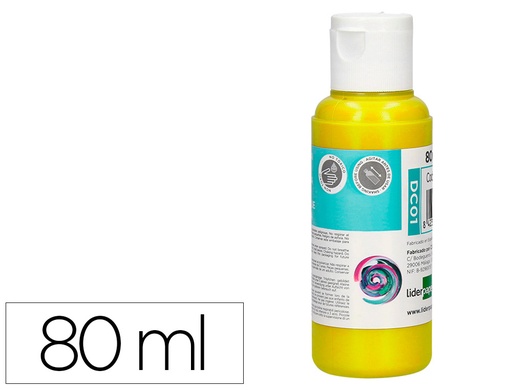 [166295] Pintura acrilica liderpapel bote de 80 ml amarillo