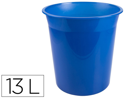 [156303] Papelera plastico q-connect azul translucido 13 litros 275x285 mm