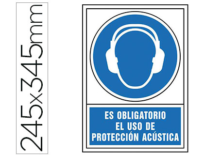 [76033] Pictograma syssa señal de obligacion es obligatorio el uso de proteccion acustica en pvc 245x345 mm