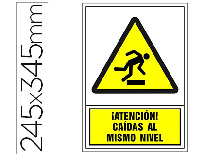 [76023] Pictograma syssa señal de advertencia atencion! caidas al mismo nivel en pvc 245x345 mm