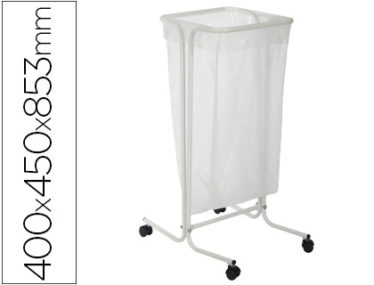 [75937] Soporte cep para bolsas de basura de 110 litros en plastico y acero con ruedas 400x450x853 mm