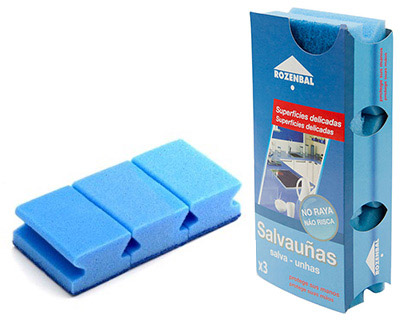 [62892] Estropajo salvauñas azul bicapa pack de 3 unidades