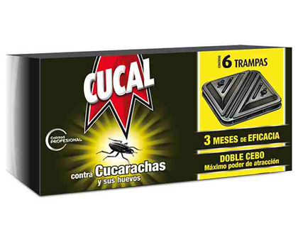 [59977] Trampa cucal contra cucarachas y huevos doble cebo 3 meses de eficacia pack de 6 trampas