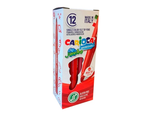 [172475] Rotulador carioca jumbo lavable rojo punta gruesa 6 mmcaja de 12 unidades