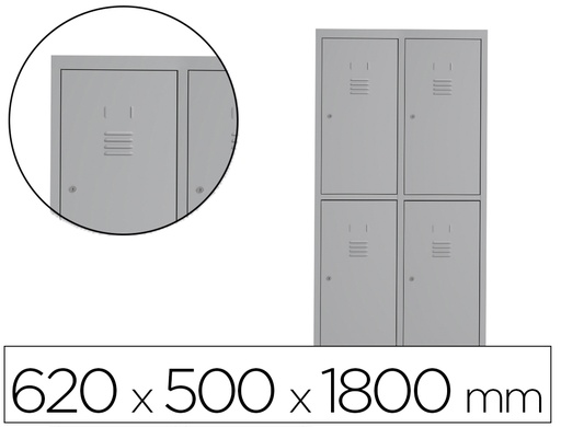 [169550] Taquilla metalica rocada 300 2 modulos x 1 puerta gris 620x500x1800 mm