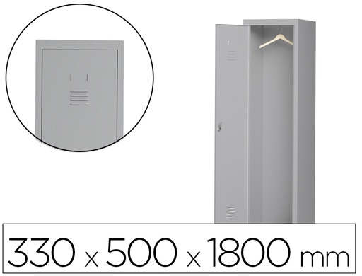 [169545] Taquilla metalica rocada 300 1 modulo puerta gris 330x500x1800 mm